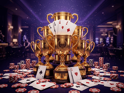 Luxury Ocean Casino Interior with Gold Accents and Gaming Tables